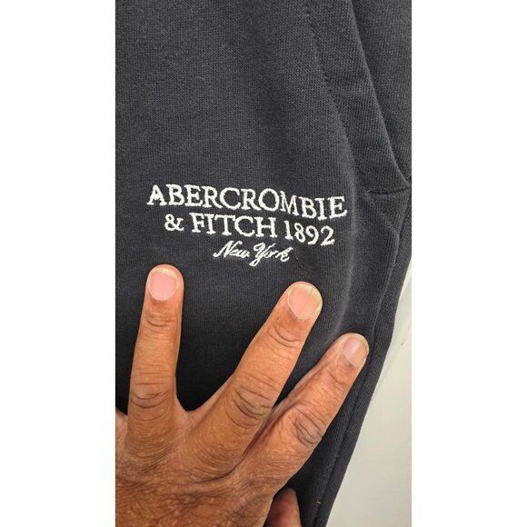 Abercrombie & Fitch Men's S Black Jogger Sweatpants Drawstring Waist & Embroider - Picture 5 of 7